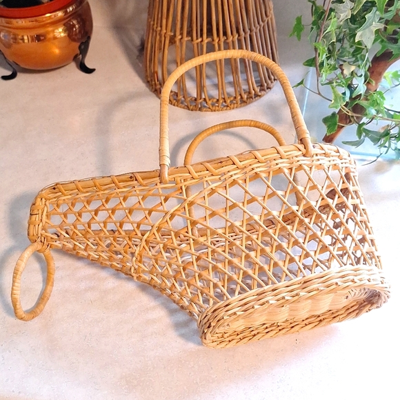 VINTAGE WICKER Wine holder/ basket - Picture 4 of 6